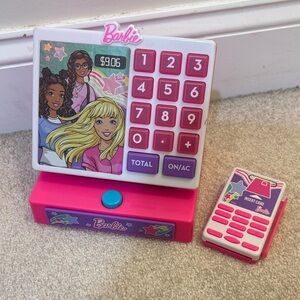 Barbie Pink and White Toy Cash Register